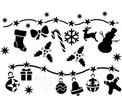 stencil Schablone Weihnachtsgirlande